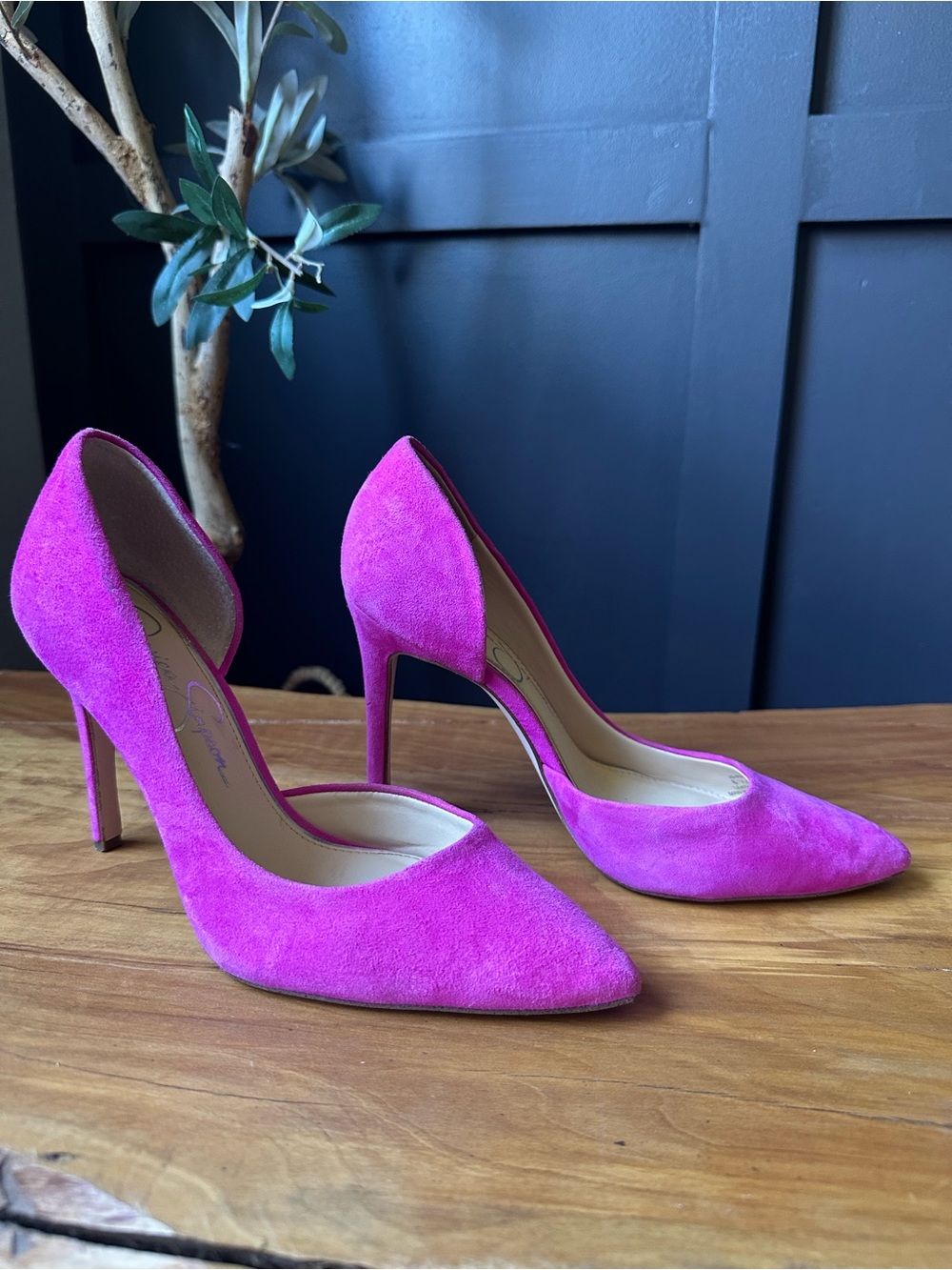 Women’s Pink Suede Pointed-Toe High Heels